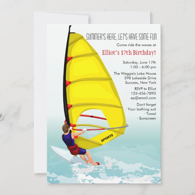 Invitation Homme Windsurf (Devant)