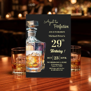 Invitation Hommes 29 ans Fête d'anniversaire Whisky Vieilli à