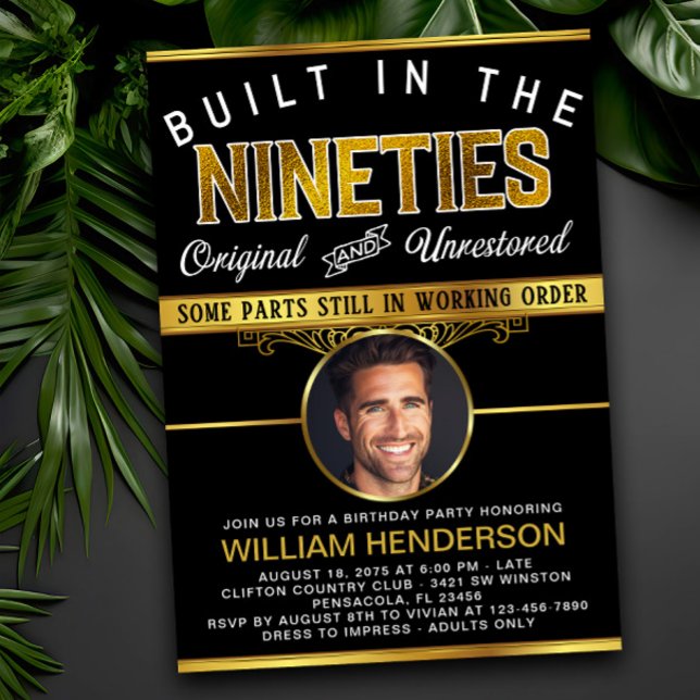 Invitation Hommes Amusants Anniversaire Construit dans les an (Créateur téléchargé)