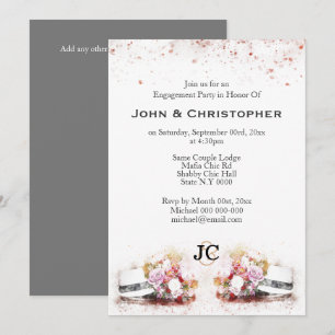 Invitation Hommes floraux d'aquarelle de casquette chic gai