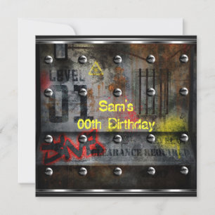 Invitation Hommes garçons fête d'anniversaire Urban Graffiti
