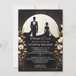 Invitation Hommes Tuxedo Gras Cravate Noire Dîner de répétiti