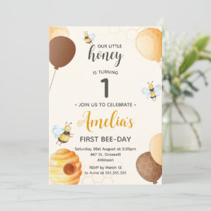 Invitation Honey Bee 1ère fête d'anniversaire