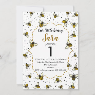 Invitation Honey Bee 1ère fête d'anniversaire