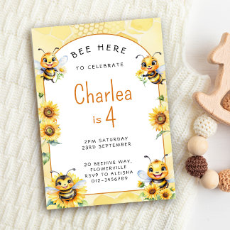 Invitation Honey Bee 4e anniversaire