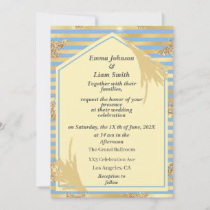 Invitation Honey Bee Faux Mariage Parties scintillant