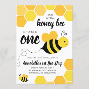 Invitation Honey Bee Girls Premier anniversaire