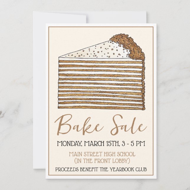 Invitation Honey Cake Russe Ukrainien Dessert Vente de pain (Devant)