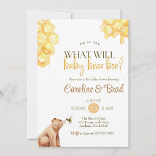 Invitation Honeypeb ce qui va bébé ours Bee Baby shower