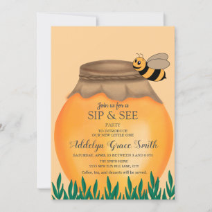 Invitation Honeypot et bourdon Sip See Baby Shower