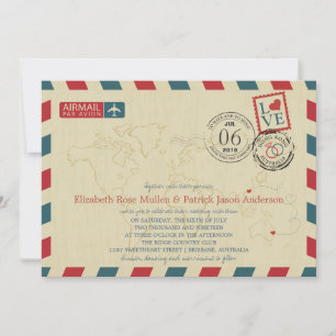 Invitation Hong Kong / Australie Antique Airmail   Mariage