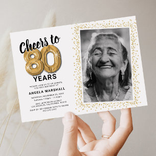 Invitation Honneur à 80 ans 80e anniversaire Photo
