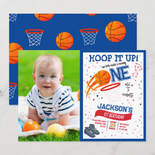 Invitation Hoop It Up Rookie Basketball photo 1er anniversair