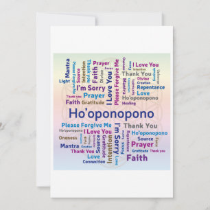 Invitation Ho'oponopono Word Cloud - Mantra - Self Love