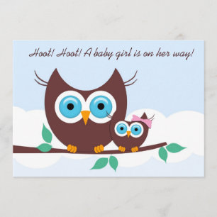 Invitation Hoot ! Hoot ! Une petite fille est en route !