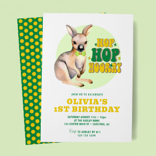 Invitation Hop Hop Hourra Kangourou 1er Anniversaire