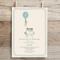 Hop On Over Woodland Frog Blue Boy Anniversaire