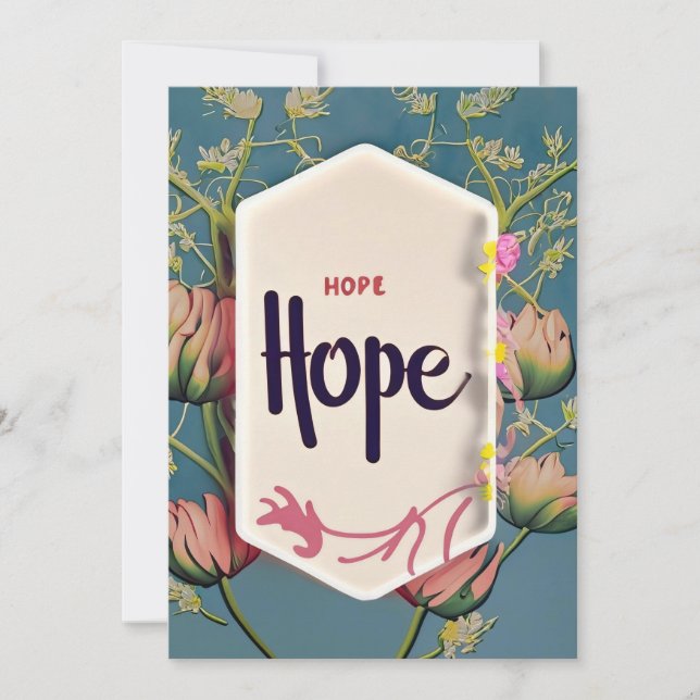 Invitation Hope Blooms - Elegant Floral Typography  (Devant)