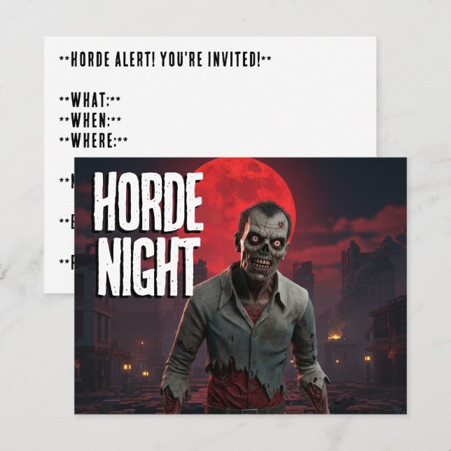 Invitation Horde Night Party (Devant / Derrière)