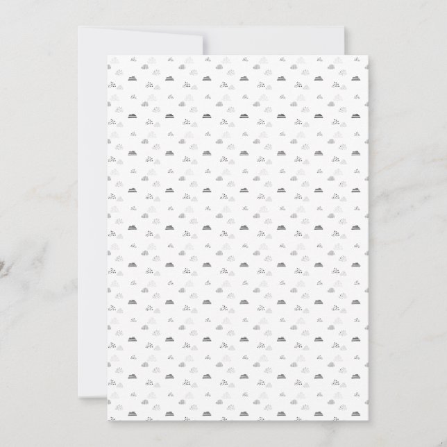 Invitation Horizontal, gris moyen (Devant)