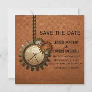Invitation Horloge Vintage cuivre Enregistrer l'Invitation de