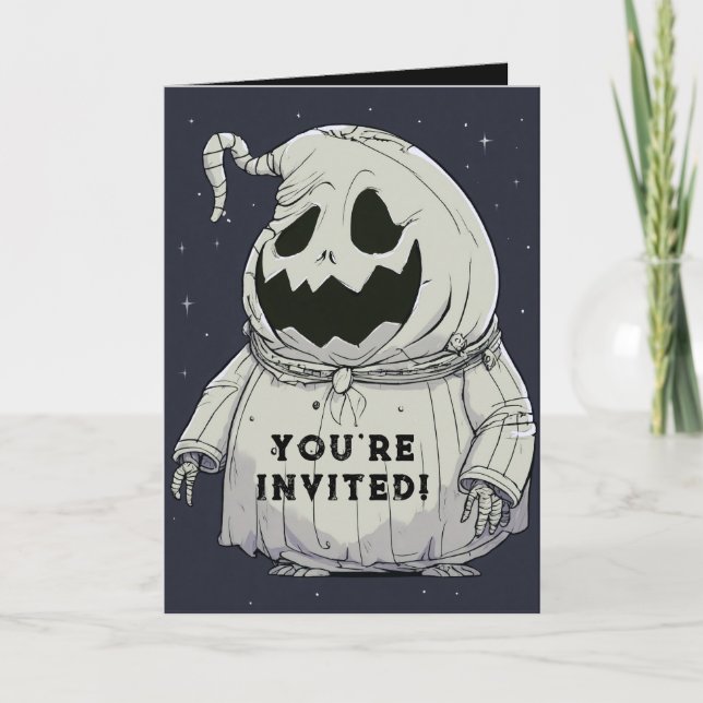 Invitation Horreur Halloween Hollow Citrouille fantôme (Devant)