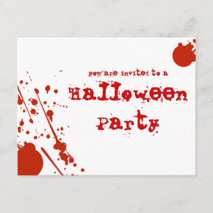 Invitation Horreur sang éclaboussures blanc Halloween Invitat