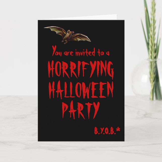 Invitation horrifiante de partie de Halloween (Devant)