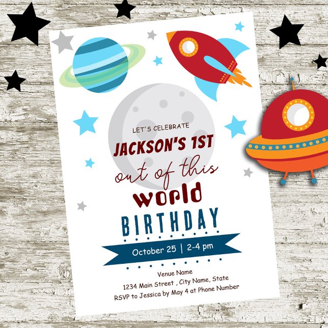 Invitation Hors de ce monde 1er anniversaire (Créateur téléchargé)
