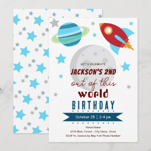 Invitation Hors de ce monde 2e anniversaire