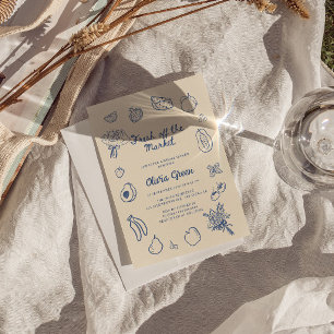 Invitation Hors Fête des mariées Bleue Du Marché