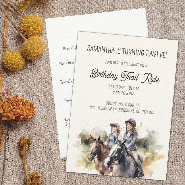 Invitation Horse Trail Ride Equestrio fête d'anniversaire (Créateur téléchargé)