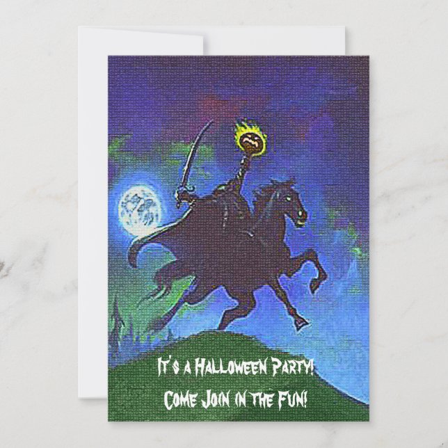 Invitation Horseman sans tête dans le feu bleu (Devant)