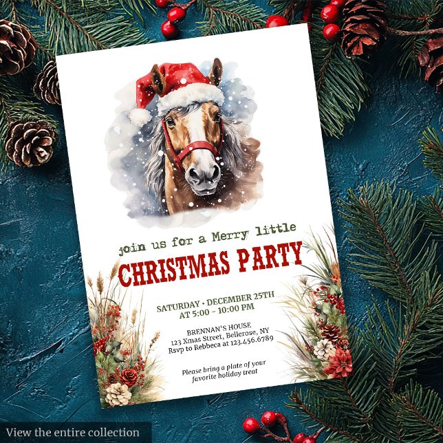 Invitation Horses and lassos Christmas party printable invite (Horses and lassos Christmas party printable invite)