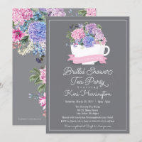 Hortensia de rose d'invitation de thé de Fête de