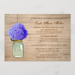 Invitation Hortensia rustique de bleu de bleuet de pot de