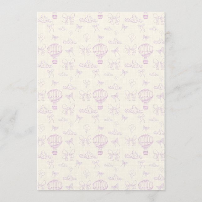 Invitation Hot Air-Balloon And Bows Seamless Pattern (Devant)