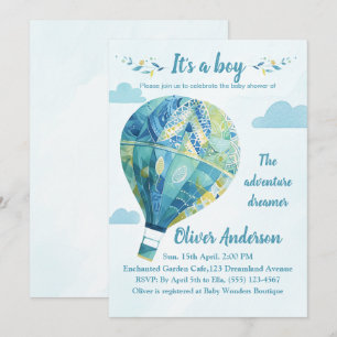 Invitation Hot Air Balloon C'est un garçon Baby shower Invita