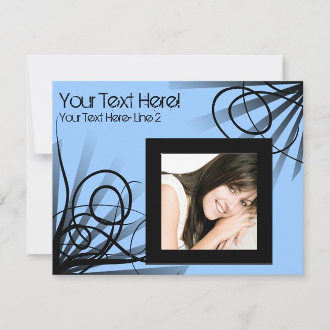 Invitation Hot Blue Swirl Party (Devant)