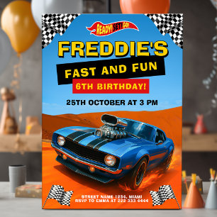 Invitation Hot Car Racing Anniversaire