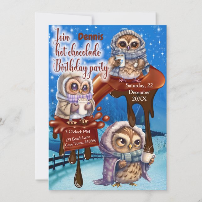 Invitation Hot Chocolate Party (Devant)