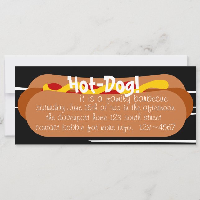 Invitation Hot Dog ! Parti (Devant)