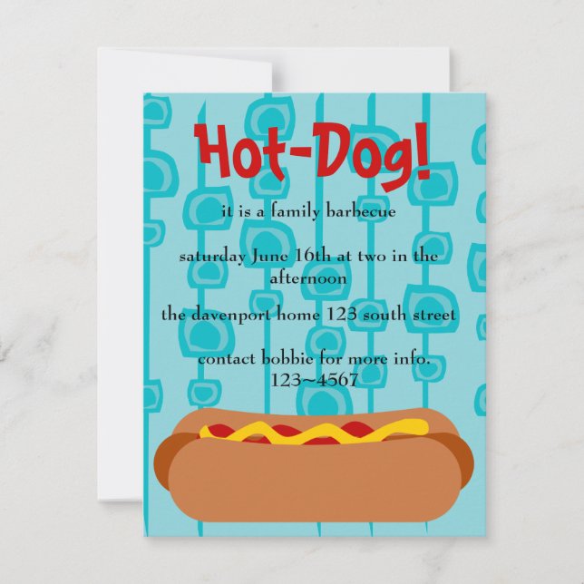 Invitation Hot Dog ! Parti (Devant)