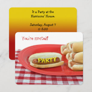 Invitation Hot Dog Summer Party