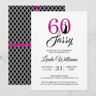 Invitation Hot Pink 60 et Sassy 60e anniversaire