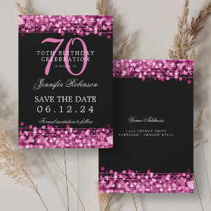 Invitation Hot Pink 70e anniversaire Enregistrer la date