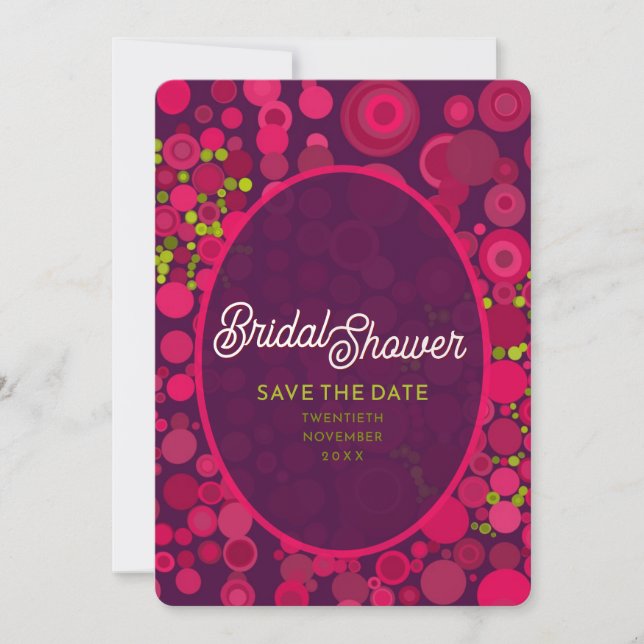 Invitation Hot Pink Bubbles Girls Party Night Out (Devant)