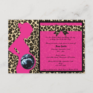 Invitation - Hot Pink Leopard Baby Shower Sonogram