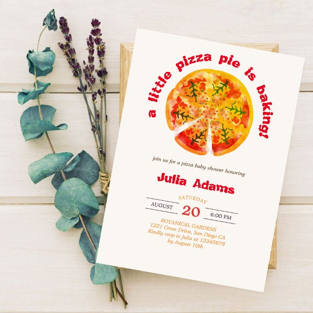 Invitation Hot Pizza Pomme tarte barbecue Baby shower cheesda (Créateur téléchargé)