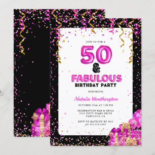Invitation Hot Rose Gold Cinquante Fabuleux 50e anniversaire